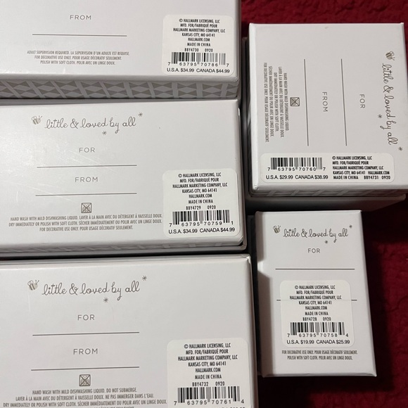 Hall mark Silver Baby rattle , fork & spoon, brush & comb, cup and